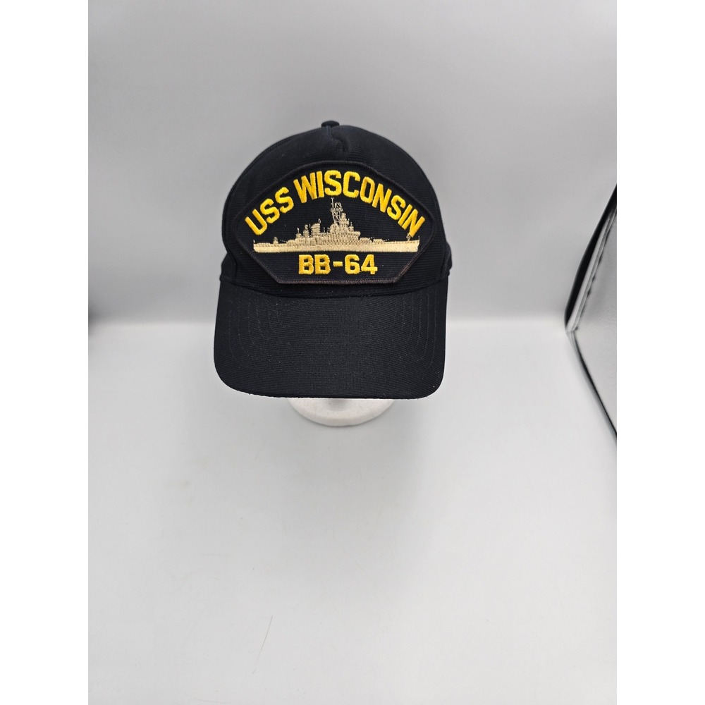 Eagle Crest USS Wisconsin BB-64 Hat Mens‎ OSFM Blue Snapback USA Made